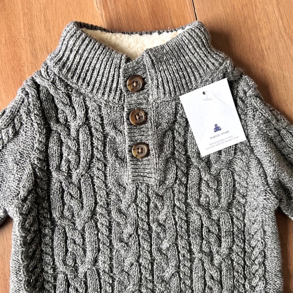 NWT Baby GAP Cable Knit Long Sleeve Onesie - Picture 3 of 4